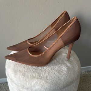 Zara Beige  Mesh Pumps Size 10